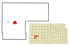 Ubicación en el condado de Finney en KansasUbicación de Kansas en EE. UU.