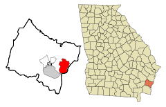 Glynn County Georgia Incorporated and Unincorporated areas St. Simons Highlighted.svg