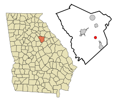 Greene County Georgia Incorporated and Unincorporated areas Siloam Highlighted.svg