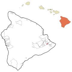 Hawaii County Hawaii Incorporated and Unincorporated areas Ainaloa Highlighted.svg