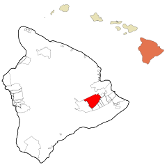 Hawaii County Hawaii Incorporated and Unincorporated areas Mountain View Highlighted.svg