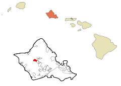 Honolulu County Hawaii Incorporated and Unincorporated areas Schofield Barracks Highlighted.svg