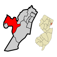 Ubicación en el condado de Hudson en Nueva JerseyUbicación de Nueva Jersey en EE. UU.