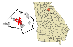 Jackson County Georgia Incorporated and Unincorporated areas Jefferson Highlighted.svg