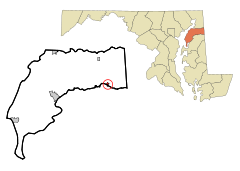 Ubicación en el condado de Kent en MarylandUbicación de Maryland en EE. UU.