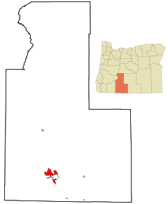 Ubicación en el condado de Klamath en el estado de Oregón Ubicación de Oregón en EE. UU.