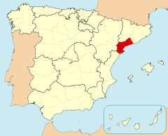 Ubicación de la provincia de Tarragona