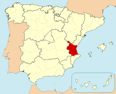 Ubicación de la provincia de Valencia