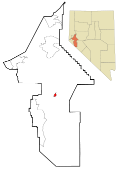 Ubicación en el condado de Lyon en el estado de Nevada Ubicación de Nevada en EE. UU.