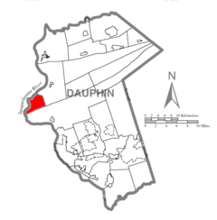 Ubicación en el condado de DauphinUbicación del condado en PensilvaniaUbicación de Pensilvania en EE. UU.