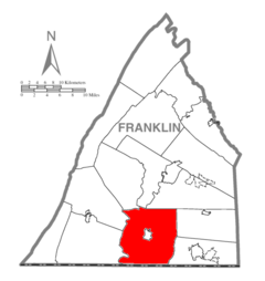 Ubicación en el condado de FranklinUbicación del condado en PensilvaniaUbicación de Pensilvania en EE. UU.