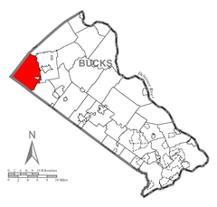 Ubicación en el condado de BucksUbicación del condado en PensilvaniaUbicación de Pensilvania en EE. UU.