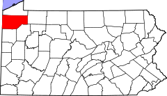 Map of Pennsylvania highlighting Crawford County.svg