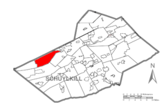 Ubicación en el condado de SchuylkillUbicación del condado en PensilvaniaUbicación de Pensilvania en EE. UU.