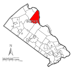 Ubicación en el condado de BucksUbicación del condado en PensilvaniaUbicación de Pensilvania en EE. UU.
