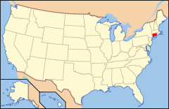 Ubicación de Connecticut en EE. UU.