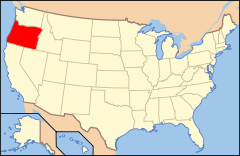 Ubicación de Oregón en EE. UU.