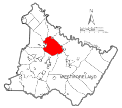 Ubicación en el condado de WestmorelandUbicación del condado en PensilvaniaUbicación de Pensilvania en EE. UU.