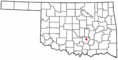 Ubicación en el condado de Pontotoc en OklahomaUbicación de Oklahoma en EE. UU.