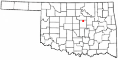 Ubicación en el condado de Lincoln en OklahomaUbicación de Oklahoma en EE. UU.
