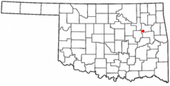 Ubicación en el condado de Muskogee en OklahomaUbicación de Oklahoma en EE. UU.