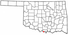 Ubicación en el condado de Love en OklahomaUbicación de Oklahoma en EE. UU.