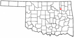 Ubicación en los condados de Rogers y Tulsa en OklahomaUbicación de Oklahoma en EE. UU.