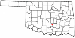 Ubicación en el condado de Garvin en OklahomaUbicación de Oklahoma en EE. UU.