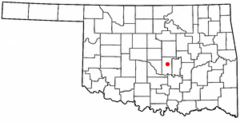Ubicación en el condado de Pottawatomie en OklahomaUbicación de Oklahoma en EE. UU.
