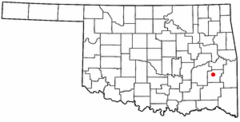 Ubicación en el condado de Latimer en OklahomaUbicación de Oklahoma en EE. UU.