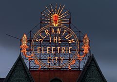 Scranton, Pennsylvania, restored historic Electric City sign by Carol Highsmith (LOC highsm.04369).jpg