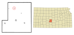 Ubicación en el condado de Stafford en KansasUbicación de Kansas en EE. UU.