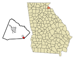 Stephens County Georgia Incorporated and Unincorporated areas Martin Highlighted.svg