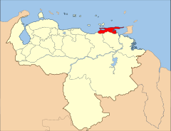 Venezuela Sucre State Location.svg