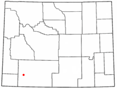 Ubicación en el condado de Sweetwater en Wyoming Ubicación de Wyoming en EE. UU.