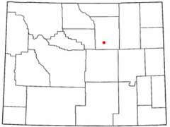 Ubicación en el condado de Johnson en Wyoming Ubicación de Wyoming en EE. UU.
