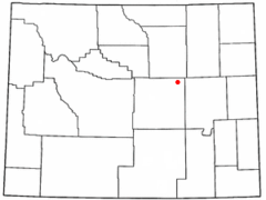 Ubicación en el condado de Natrona en Wyoming Ubicación de Wyoming en EE. UU.