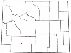 Ubicación en el condado de Sweetwater en Wyoming Ubicación de Wyoming en EE. UU.