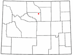 Ubicación en el condado de Washakie en Wyoming Ubicación de Wyoming en EE. UU.