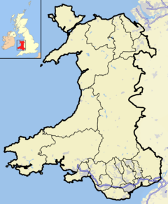 Localización de Corwen en Gales