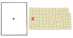 Ubicación en el condado de Wichita en KansasUbicación de Kansas en EE. UU.