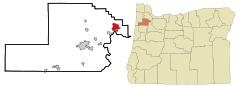 Ubicación en el condado de Yamhill en el estado de Oregón Ubicación de Oregón en EE. UU.