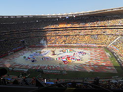 Ceremonia de inauguración del campeonato, celebrada en el Estadio Soccer City de Johannesburgo el 11 de junio de 2010.