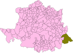 Localización del término municipal de Alía en su provincia