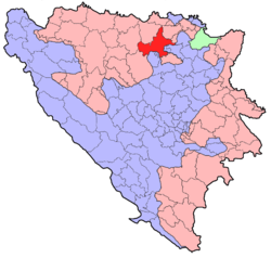 Localización de Doboj en Bosnia-Herzegovina