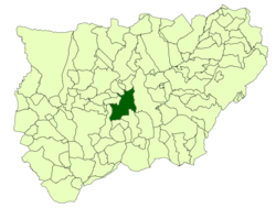 Situación de Baeza con respecto a la provincia de Jaén