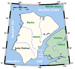 Mapa de la isla de Banks