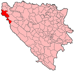 Localización de Bihać en Bosnia-Herzegovina
