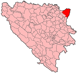 Localización de Bijeljina en Bosnia-Herzegovina