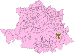 Localización del término municipal de Cabañas del Castillo en su provincia